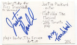 Justin Packard Signed 3x5 Index Card Autograph Actor Dancer Matilda