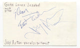 Gene Loves Jezebel Jay Aston Signed 3x5 Index Card Autographed Signature