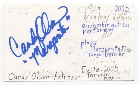 Candy Olsen Signed 3x5 Index Card Autographed Actress The A-Team