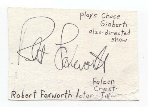 Robert Foxworth Signed Cut Index Card Autographed Actor Star Trek Transformers