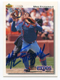 1992 Upper Deck Mike Fitzgerald Signed Card Baseball MLB Autographed Auto #210