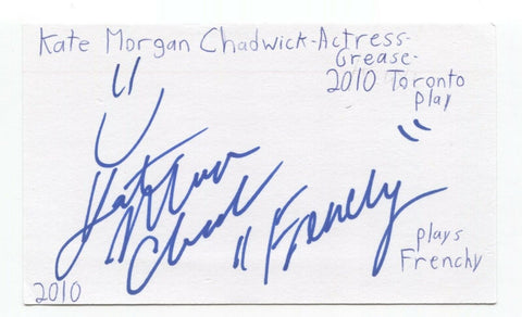 Kate Morgan Chadwick Signed 3x5 Index Card Autograph Signature Actress Whatever