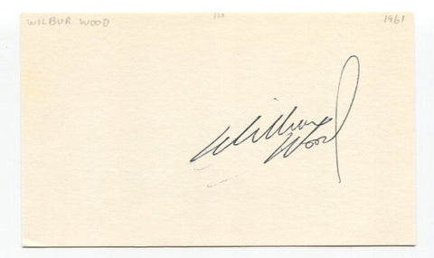 Wilbur Wood Signed 3x5 Index Card Autographed MLB Baseball Boston Red Sox