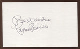 Carmen Basilio Signed 3x5 Index Card Vintage Autographed Boxing Signature