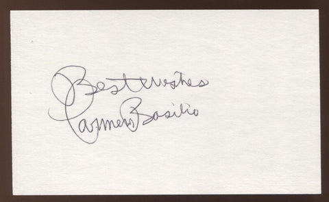 Carmen Basilio Signed 3x5 Index Card Vintage Autographed Boxing Signature