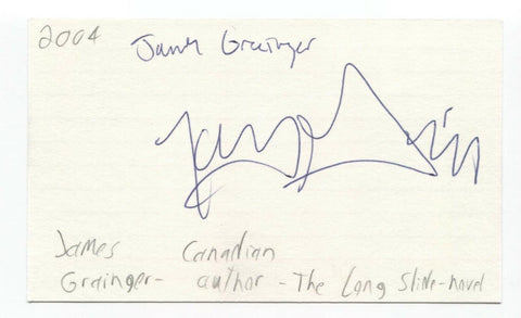 James Grainger Signed 3x5 Index Card Autographed Signature Author Writer