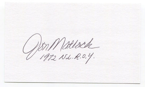 Jon Matlack Signed 3x5 Index Card Autographed MLB Baseball 1972 ROY NY Mets