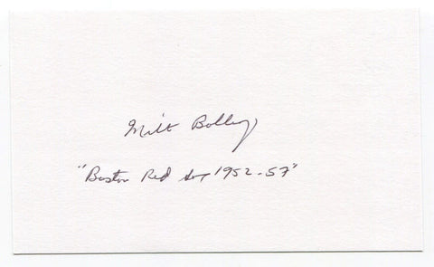 Milt Bolling Signed 3x5 Index Card Autographed Boston Red Sox Debut 1952 MLB