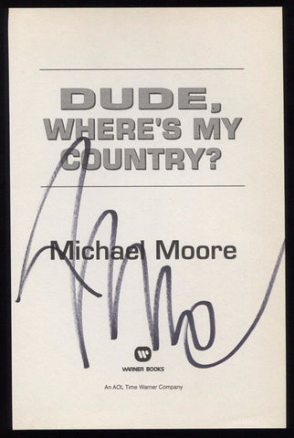 Michael Moore Signed Book Page Cut Autographed Cut Signature Movie Producer