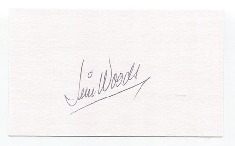 Jim Woods Signed 3x5 Index Card Autograph Baseball MLB Phillies and Sportscaster