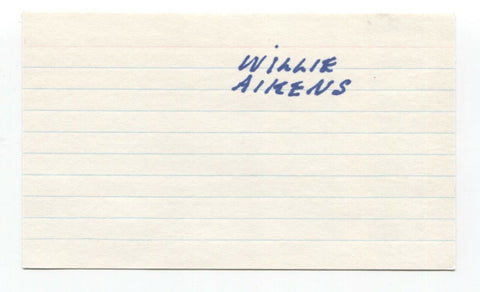 Willie Aikens Signed 3x5 Index Card Baseball Autographed Signature