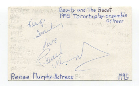 Rene Murphy Signed 3x5 Index Card Autographed Actor Beauty And The Beast