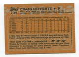 1988 Topps Craig Lefferts Signed Card Baseball MLB Autographed AUTO #734
