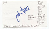 Chris Landreth Signed 3x5 Index Card Autograph Signature Animator Director
