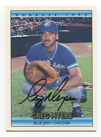 1992 Donruss Greg Myers Signed Card MLB Baseball Autographed #342