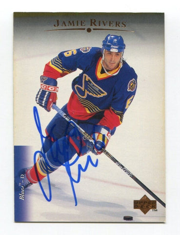 1996 Upper Deck Jamie Rivers Signed Card Hockey NHL Autograph AUTO #477