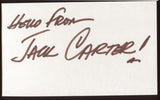 Jack Carter Signed Index Card Signature Vintage Autographed AUTO 