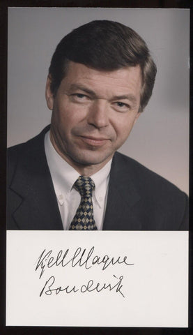 Kjell Magne Bondevik Signed Photo Vintage Autographed President of Norway