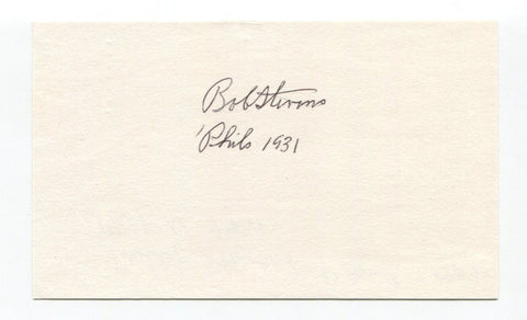 Bobby Stevens Signed 3x5 Index Card Autographed Baseball 1931 Phillies