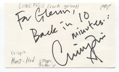 Longpigs - Crispin Hunt Signed 3x5 Index Card Autographed Signature