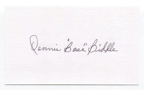 Dennis Biddle Signed 3x5 Index Card Autographed Chicago American Giants Pitcher