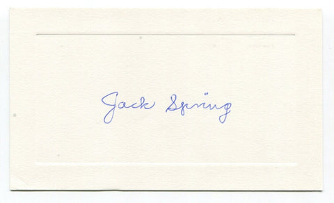 Jack Spring Signed Card Autographed MLB Baseball Roger Harris Collection