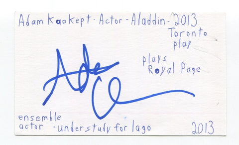 Adam Kaokept Signed 3x5 Index Card Autographed Actor General Hospital