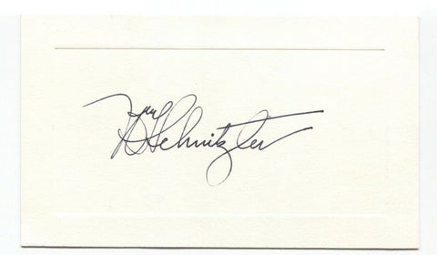 William F. Schnitzler Signed Card Autographed Signature Secretary Treasurer