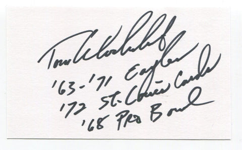 Tom Woodeshick Signed 3x5 Index Card Autograph Football NFL Philadelphia Eagles