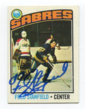 1976-77 Topps Fred Stanfield Signed NHL Hockey Card Autographed AUTO #58