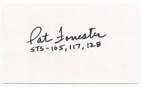 Patrick Forrester Signed 3x5 Index Card Autographed Space NASA Astronaut