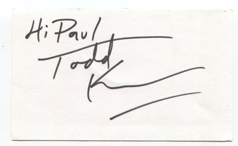 Static in Stereo - Todd Kerns Signed 3x5 Index Card Autographed Slash Band