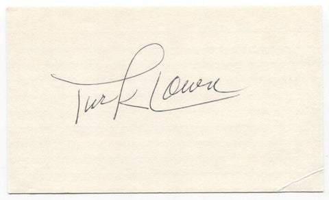 Turk Lown Signed 3x5 Index Card Baseball Autographed Chicago Cubs