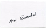 Dan Carmichael Signed 3x5 Index Card Autographed WWII Fighter Pilot Double Ace