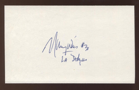 Maury Wills Signed 3x5 Index Card Vintage Autographed Baseball Signature