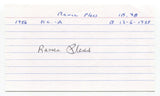 Rance Pless Signed 3x5 Index Card Autographed Baseball MLB Kansas City Athletics