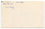 Hank Bauer 3x5 Index Card Autographed Signature New York Yankees World Series