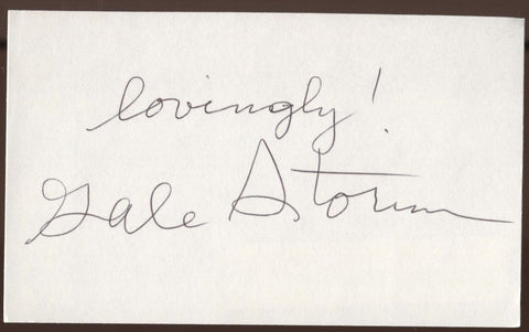 Gale Storm Signed Index Card Signature Vintage Autographed AUTO 