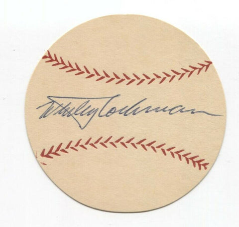 Whitey Lockman Signed Paper Baseball Autograph Signature New York Giants