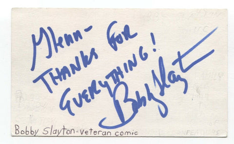 Bobby Slayton Signed 3x5 Index Card Autographed Signature Actor Comedian