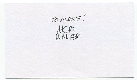 Mort Walker Signed 3x5 Index Card Autographed Signature Cartoonist Beetle Bailey