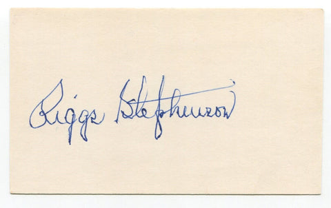 Riggs Stephenson Signed Index Card Autographed Baseball 1921 Cleveland Indians