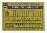 1990 Topps Mike Stanley Signed Card MLB Baseball Autographed #92