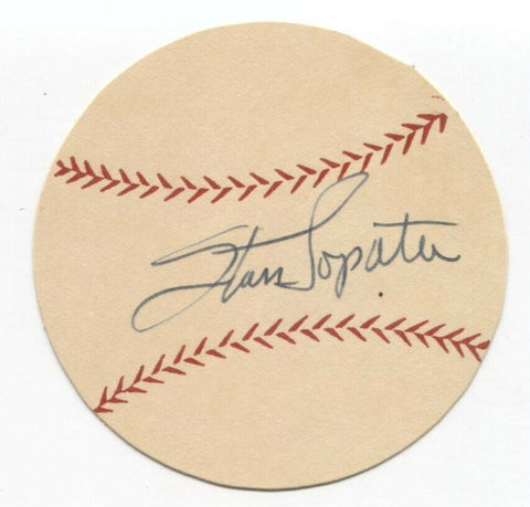 Stan Lopata Signed Paper Baseball Autographed Signature Philadelphia Phillies