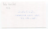 Bob Wiesler Signed 3x5 Index Card Autograph Baseball MLB New York Yankees