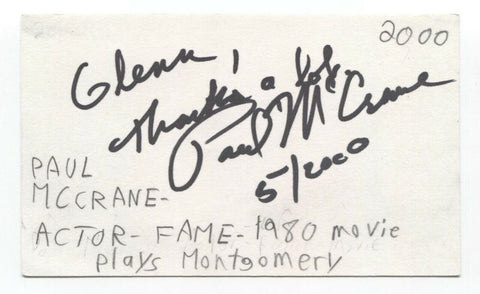 Paul McCrane Signed 3x5 Index Card Autographed Signature Actor Robocop Fame