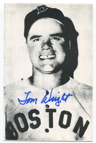 Tom Wright Signed Photo Autographed Baseball Player Boston Red Sox