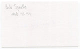 Bob Speake Signed 3x5 Index Card Autographed MLB Baseball Chicago Cubs