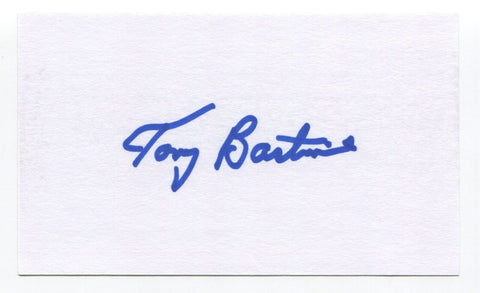 Tony Bartirome Signed 3x5 Index Card Autographed Baseball Pittsburgh Pirates