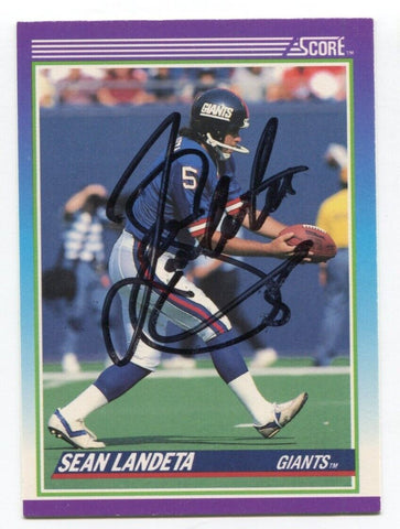 1990 Score Sean Landeta Signed Card Football Autograph AUTO #175